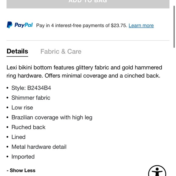 Beach bunny bikini Lexi Bralette Top - New Glitter Nude large, tango bottom xl - Picture 7 of 11